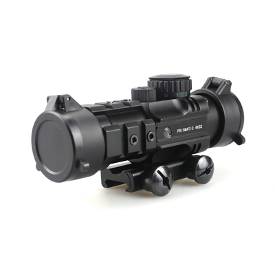 155mm comprimento prismático escopo de caça 4x32 com laser vermelho e Mini Red Dot