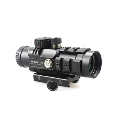 155mm comprimento prismático escopo de caça 4x32 com laser vermelho e Mini Red Dot