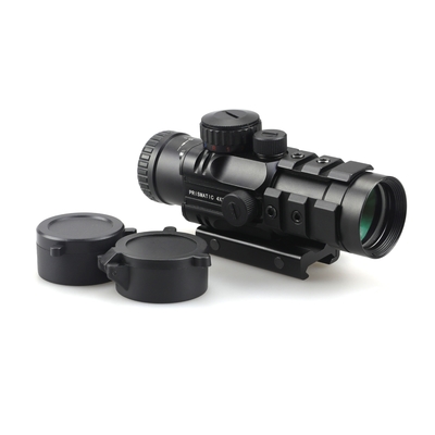 155mm comprimento prismático escopo de caça 4x32 com laser vermelho e Mini Red Dot