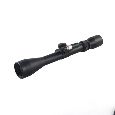 310mm comprimento óptico alcance de caça 3-9x40 com laser vermelho pequeno e 11mm/22mm largura da base