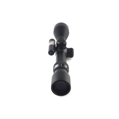 310mm comprimento óptico alcance de caça 3-9x40 com laser vermelho pequeno e 11mm/22mm largura da base