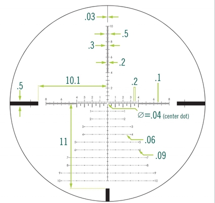 Vórculo óptico 5-25x56FFP 34mm com retículo de vidro e 56mm de diâmetro da lente objetiva
