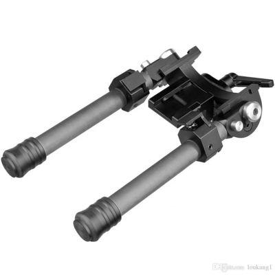 Bipod ajustável retrátil para 22 mm Centro de alcance de caça Altura 18-25cm Alumínio