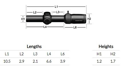 18.5oz 1-6x24 SFP Visão Óptica AR-BDC3 Reticulo 30 mm Tubo com configuração fixa de paralaxe