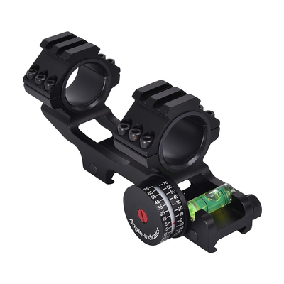 Tactical Dual Scope Mount Ring com nível de bolha 40mm Offset Fits 21mm Picatinny Rail