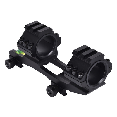 Tactical Dual Scope Mount Ring com nível de bolha 40mm Offset Fits 21mm Picatinny Rail