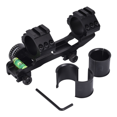 Tactical Dual Scope Mount Ring com nível de bolha 40mm Offset Fits 21mm Picatinny Rail