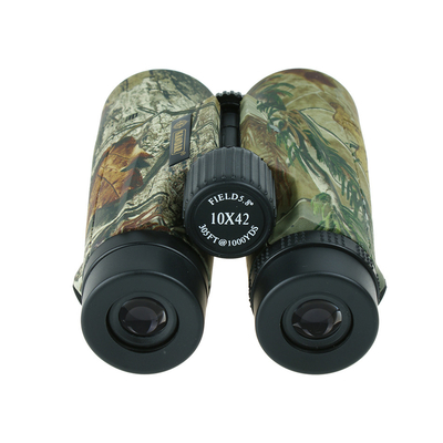 305ft/101m Campo de visão 10X42 binóculos camuflados com embalagem de tecido camuflado