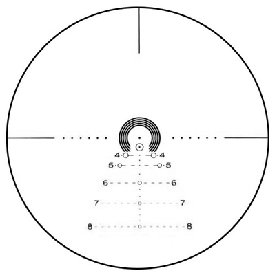 1-6x28 IRF Óptica variável FFP Alcance para tipo de retícula BDC e configuração de paralaxe 100YDS