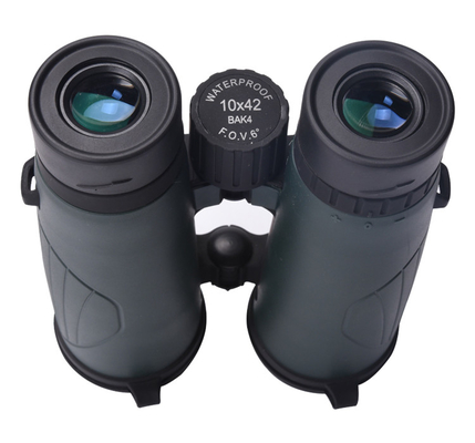 Telescópio verde 10x42 à prova d'água e à prova de nevoeiro para caça caminhada Esportes ao ar livre Binocular
