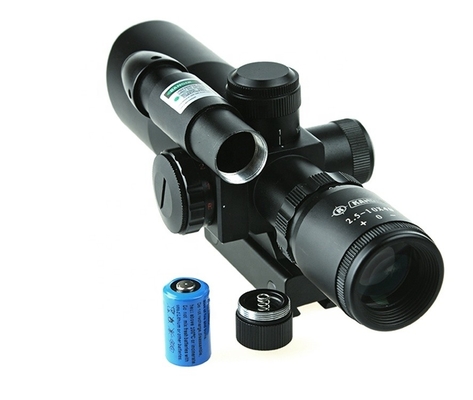 F.O.V. 11°-38° Visão iluminada de caça 2.5-10X40 com visão a laser verde