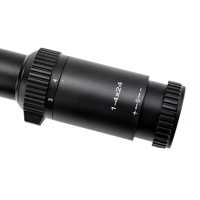 1-4x24 Iluminado Táctico 30mm Retículo de vidro de tubo alcance com potência de saída máxima 0