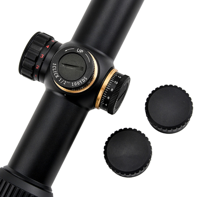 1-6x24 Preto vidro tático retículo gravado Óptica escopo para caça LPVO Visão versátil