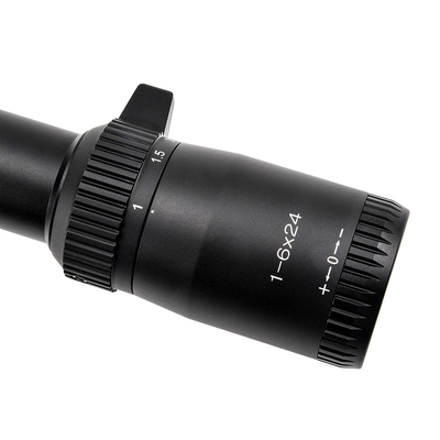 1-6x24 Preto vidro tático retículo gravado Óptica escopo para caça LPVO Visão versátil