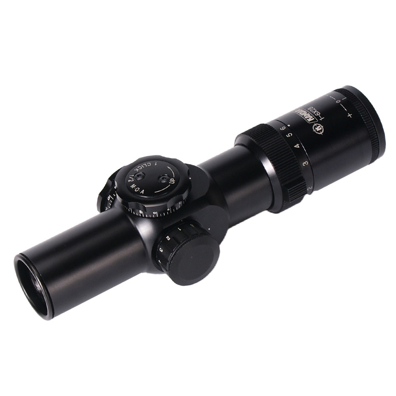 1-6x28 IRF Óptica variável FFP Alcance para tipo de retícula BDC e configuração de paralaxe 100YDS